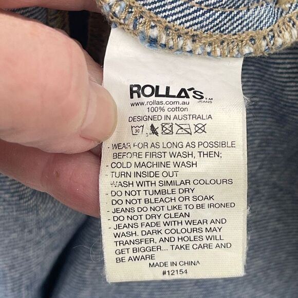 Rolla's Womens Blue Light Wash Distressed Ripped Cropped Straight Jeans Size 27 - Picture 7 of 7